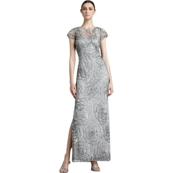 Aidan Mattox silver sequin formal ball gown dress - Picture 13 of 13